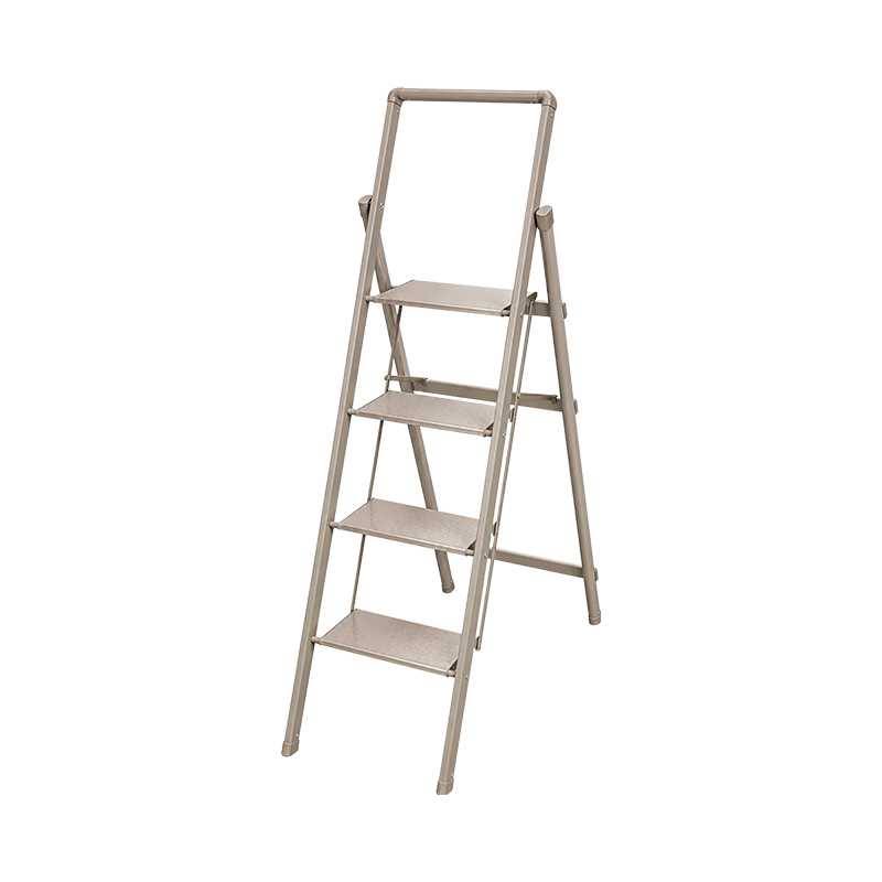 Escalera de tijera delgada de acero y aluminio